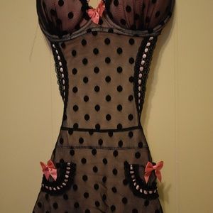 Victoria's Secret Pink/Black Chemise-34D